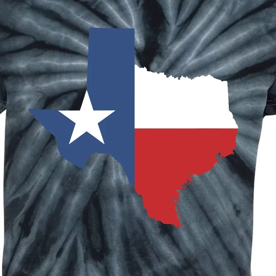 Texas State Lone Star Flag Map Kids Tie-Dye T-Shirt