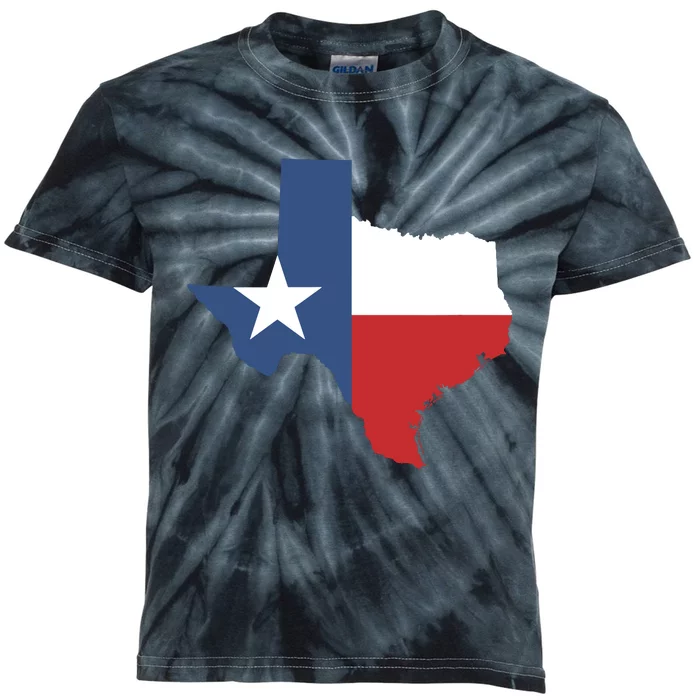 Texas State Lone Star Flag Map Kids Tie-Dye T-Shirt