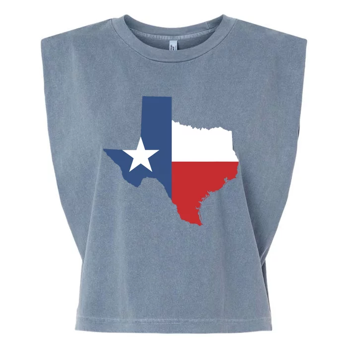 Texas State Lone Star Flag Map Garment-Dyed Women's Muscle Tee