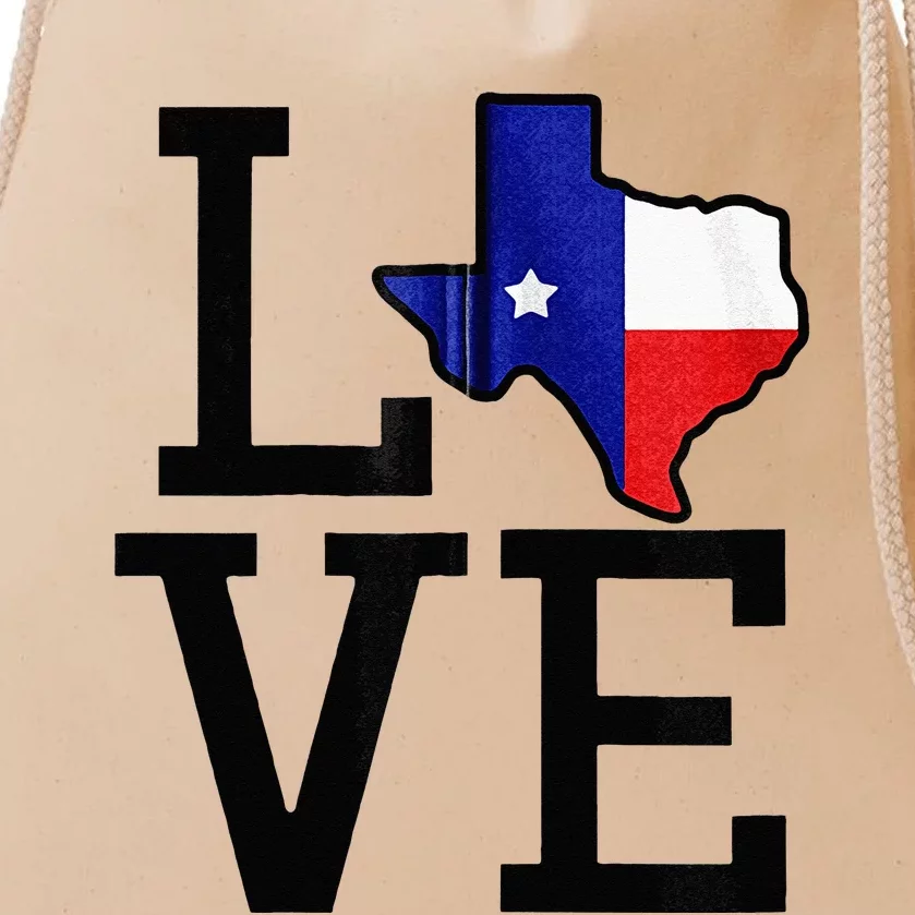 TEXAS State Map Love For Men Women Kids Drawstring Bag