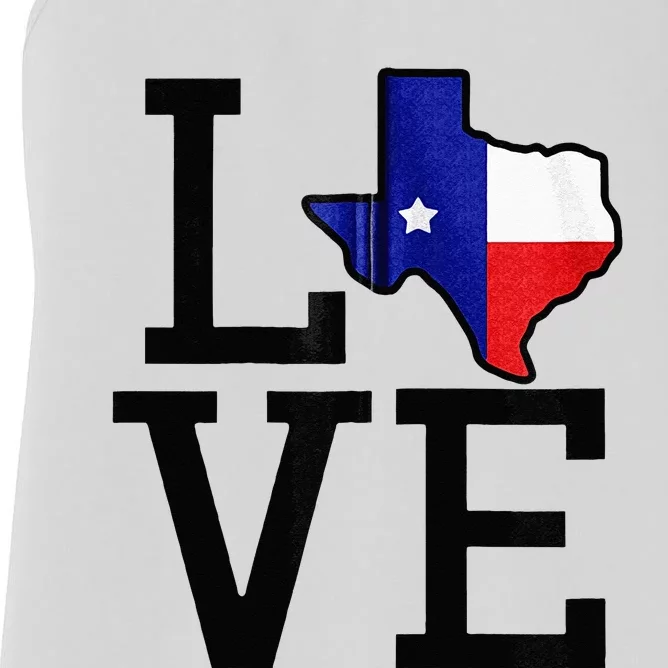 TEXAS State Map Love For Men Women Kids Women's Racerback Tank