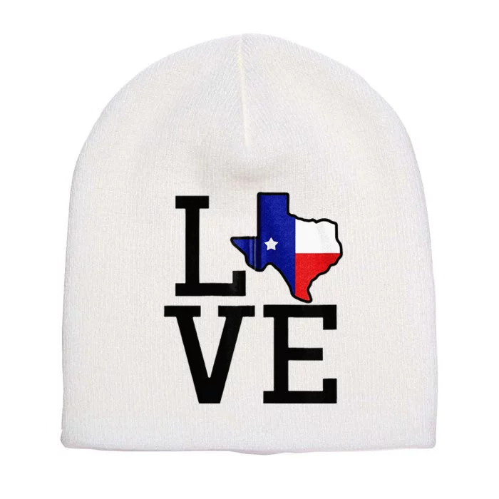 TEXAS State Map Love For Men Women Kids Short Acrylic Beanie