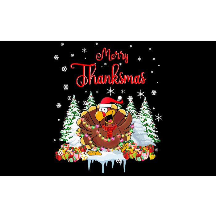 Turkey Santa Merry Thanksmas Christmas Bumper Sticker