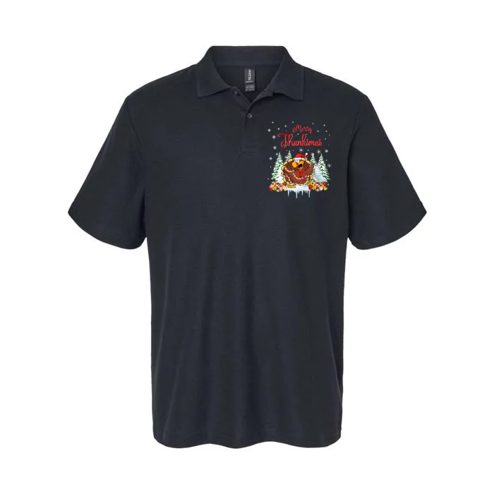 Turkey Santa Merry Thanksmas Christmas Softstyle Adult Sport Polo