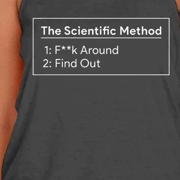 The Scientific Method Fuck Around Find Out Women's Knotted Racerback Tank