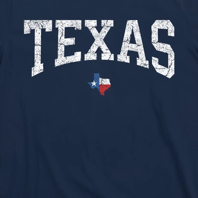 Texas State Map Flag Distressed T-Shirt