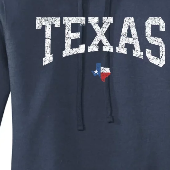 Texas State Map Flag Distressed Women's Pullover Hoodie