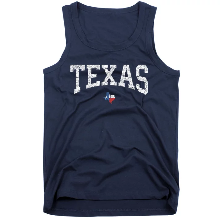 Texas State Map Flag Distressed Tank Top