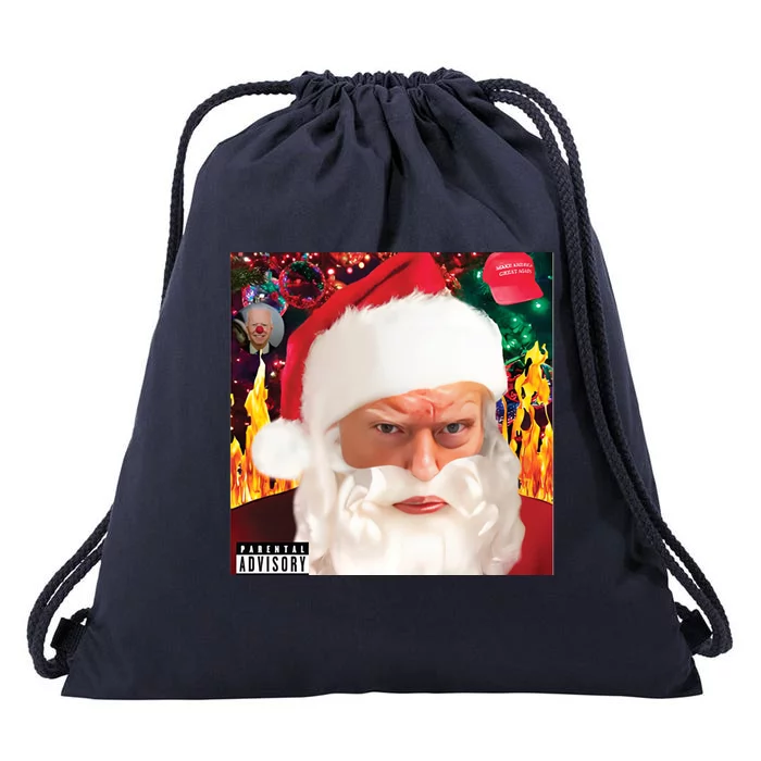 Trump Santa Mugshot Tacky Drawstring Bag