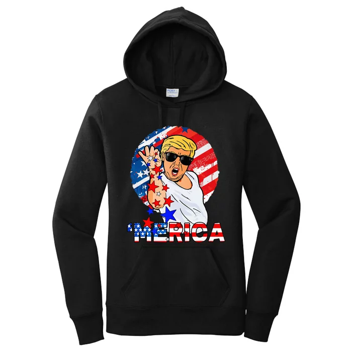 Trump Salt Merica Make USA Great Again USA Flag Women's Pullover Hoodie