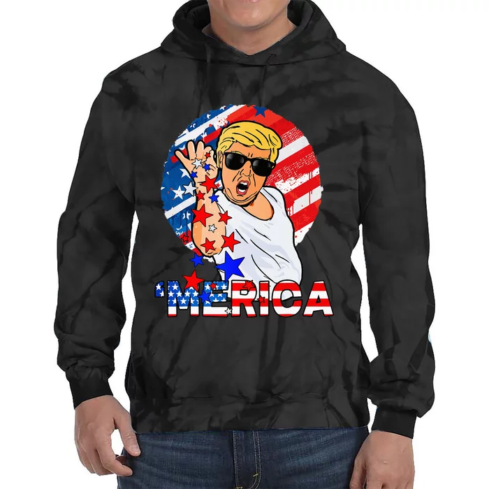 Trump Salt Merica Make USA Great Again USA Flag Tie Dye Hoodie