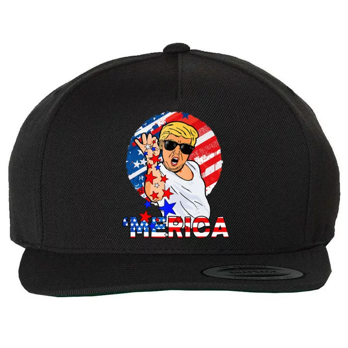 Trump Salt Merica Make USA Great Again USA Flag Wool Snapback Cap