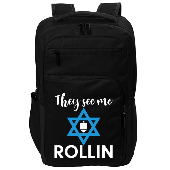 They See Me Rollin Dreidel Hannukah Gift Impact Tech Backpack