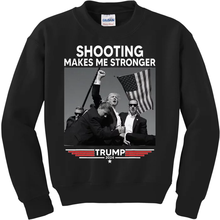 Trump Shooting Makes Me Stronger Shooting Kids Sweatshirt