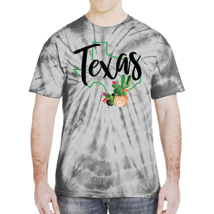 Texas State Map Pride Cactus Vintage Texas Tie-Dye T-Shirt