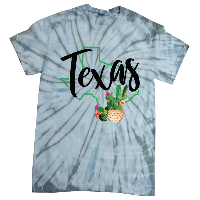 Texas State Map Pride Cactus Vintage Texas Tie-Dye T-Shirt