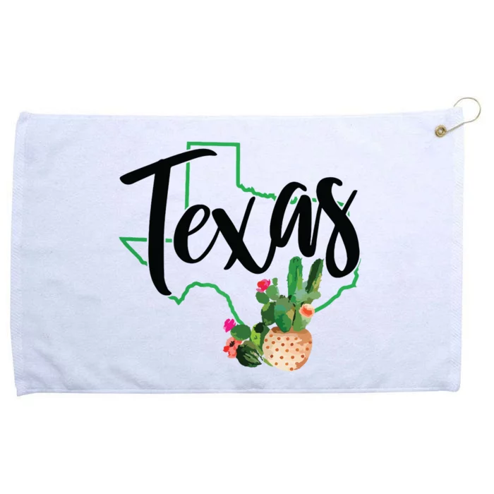 Texas State Map Pride Cactus Vintage Texas Grommeted Golf Towel