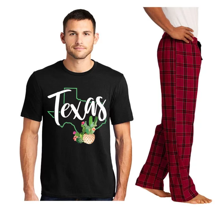 Texas State Map Pride Cactus Vintage Texas Pajama Set