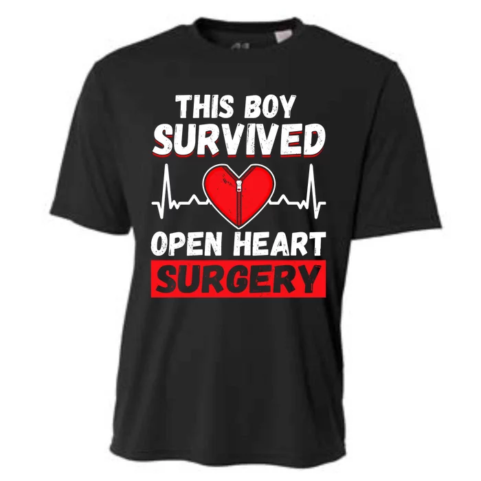 This Survived Meaningful Gift Survivor Open Heart Surgery Gift Cooling Performance Crew T-Shirt