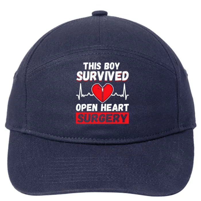 This Survived Meaningful Gift Survivor Open Heart Surgery Gift 7-Panel Snapback Hat