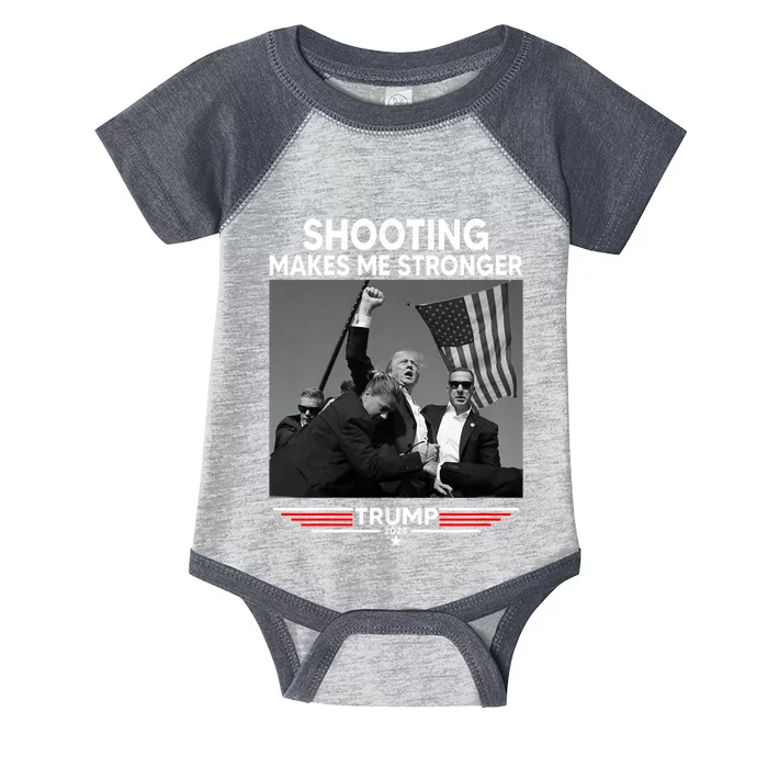 Trump Shooting Makes Me Stronger Shooting Infant Baby Jersey Bodysuit