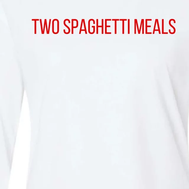 Two Spaghetti Meals Womens Cotton Relaxed Long Sleeve T-Shirt