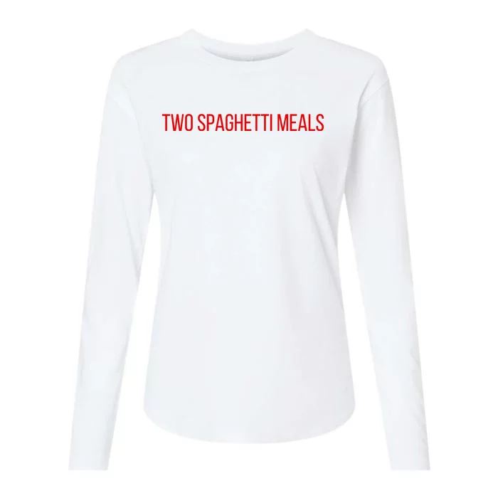 Two Spaghetti Meals Womens Cotton Relaxed Long Sleeve T-Shirt