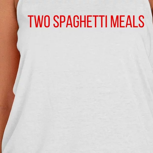 Two Spaghetti Meals Women's Knotted Racerback Tank