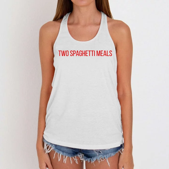 Two Spaghetti Meals Women's Knotted Racerback Tank