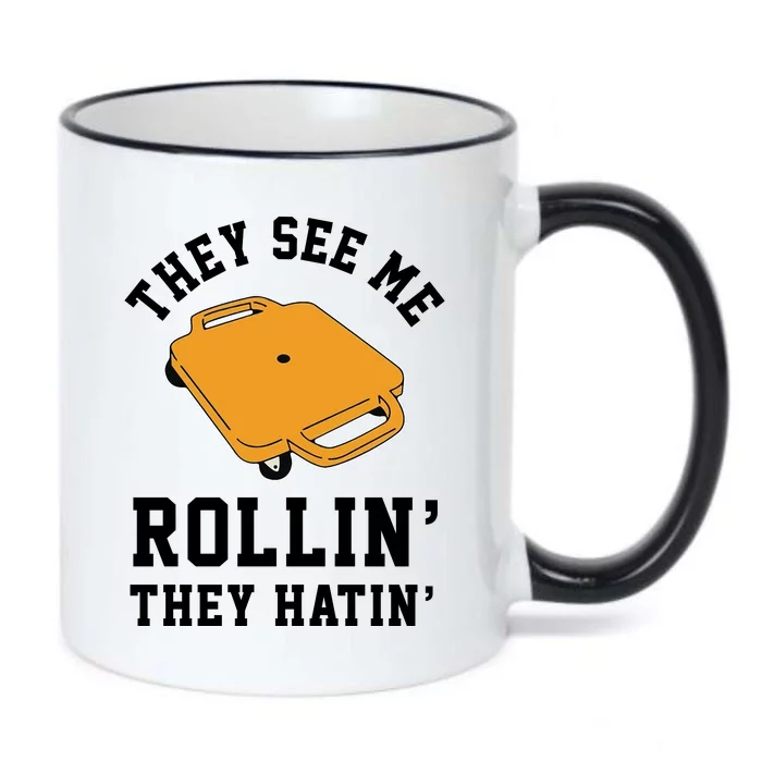 They See Me Rollin They Hatin 90s Scooter Funny Black Color Changing Mug