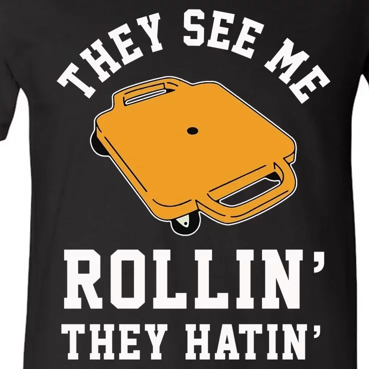 They See Me Rollin They Hatin 90s Scooter Funny V-Neck T-Shirt