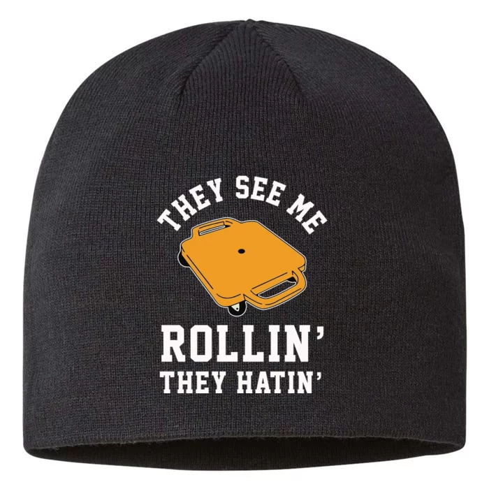 They See Me Rollin They Hatin 90s Scooter Funny 8 1/2in Sustainable Knit Beanie