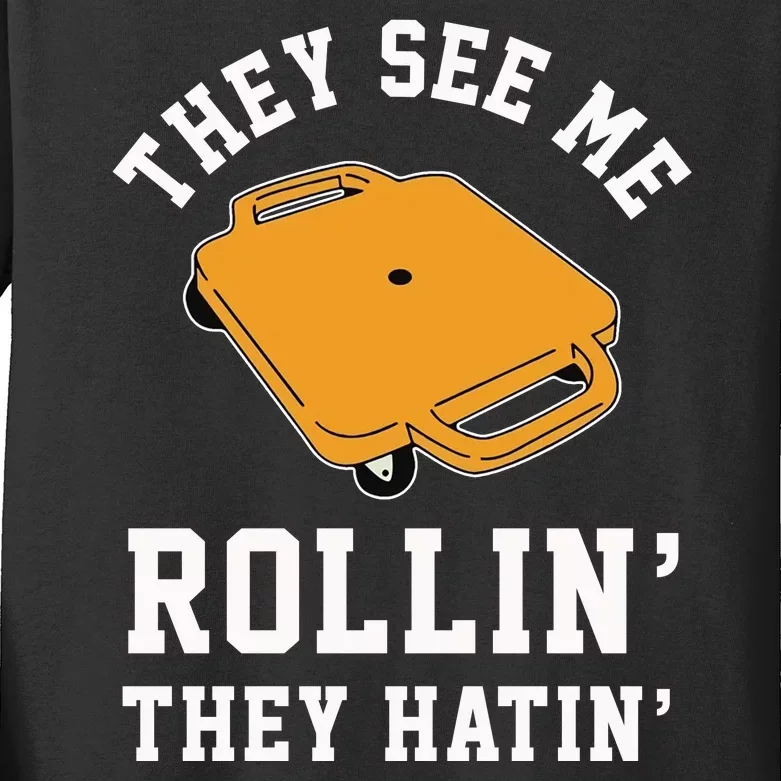 They See Me Rollin They Hatin 90s Scooter Funny Kids Long Sleeve Shirt