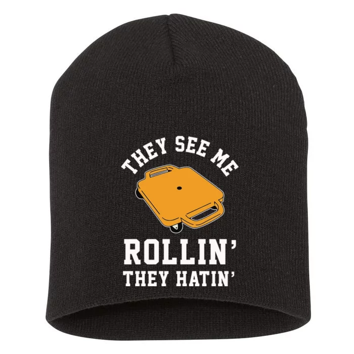 They See Me Rollin They Hatin 90s Scooter Funny Short Acrylic Beanie