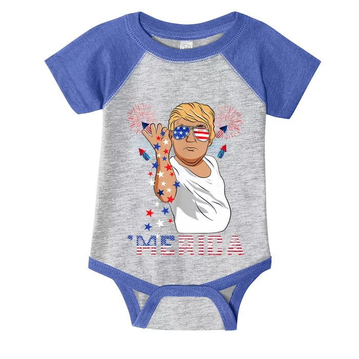 Trump Salt Merica Freedom 4th Of July Firework Trump Drunk Great Gift Infant Baby Jersey Bodysuit