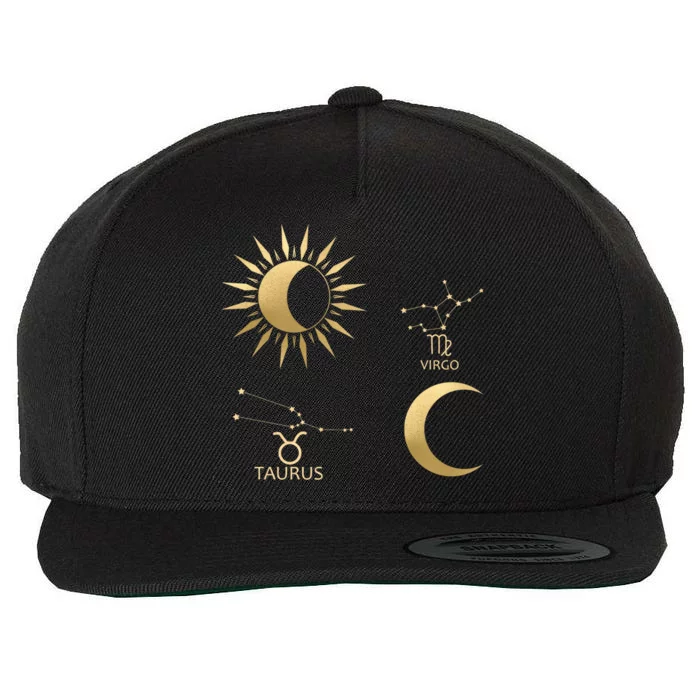 Taurus Sunvirgo Moon Zodiac Gift Wool Snapback Cap