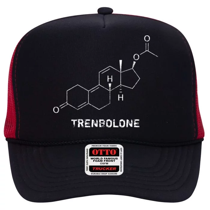 Trenbolone Steroid Molecule Hardcore Bodybuilding High Crown Mesh Trucker Hat