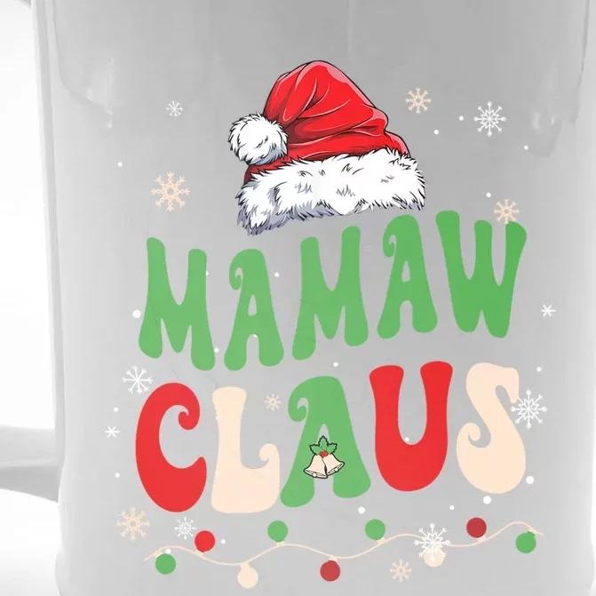 Team Santa Mamaw Claus Elf Groovy Matching Family Christmas Gift Front & Back Beer Stein