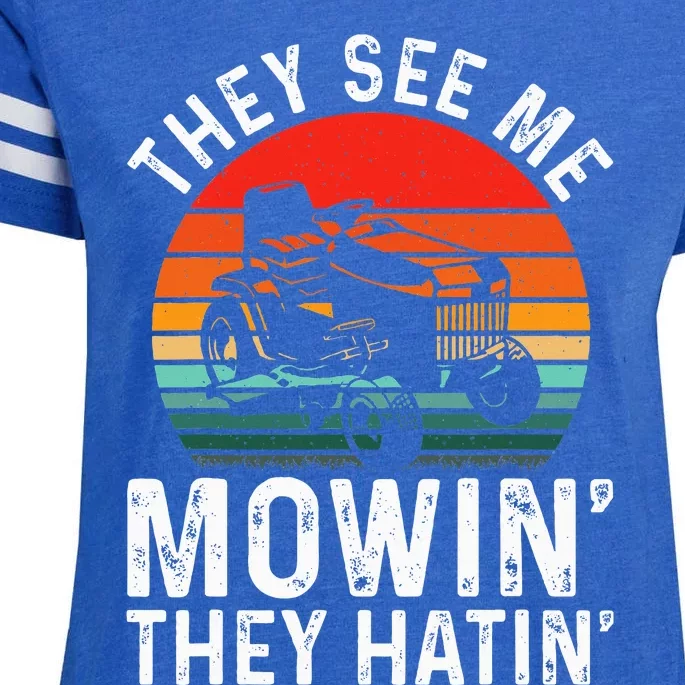 They See Me Mowin They Hatin Enza Ladies Jersey Football T-Shirt