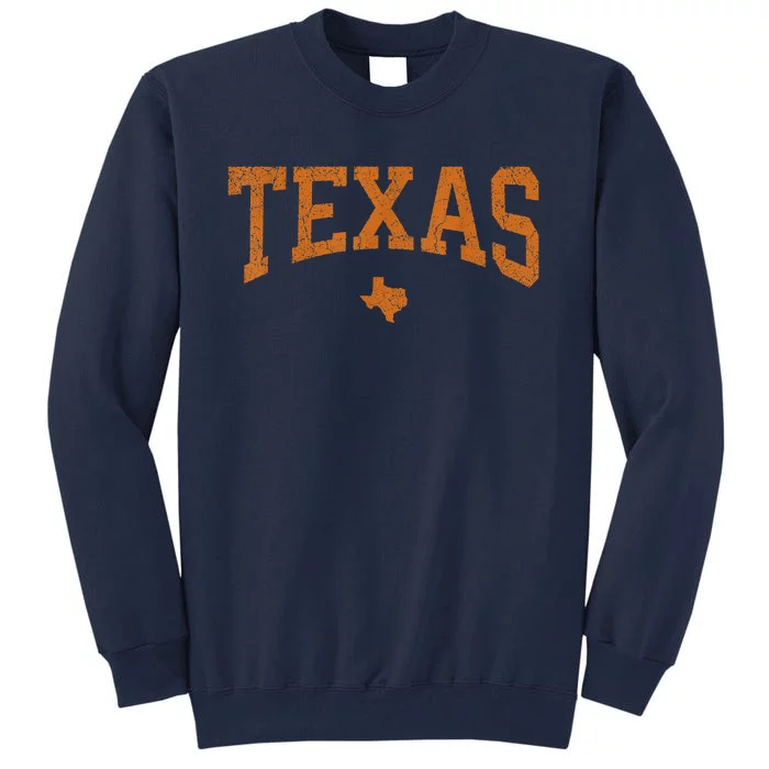 Texas State Map Distressed Tall Sweatshirt