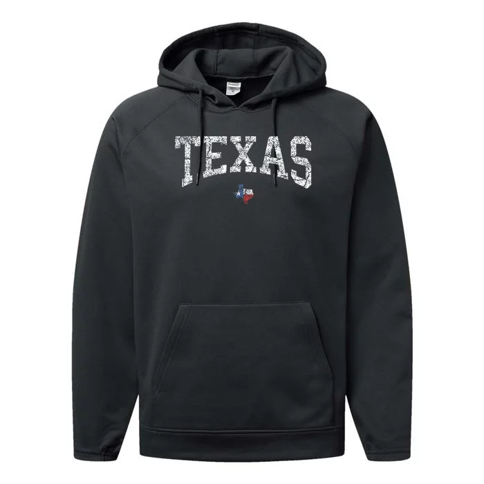 Texas State Map Flag Performance Fleece Hoodie