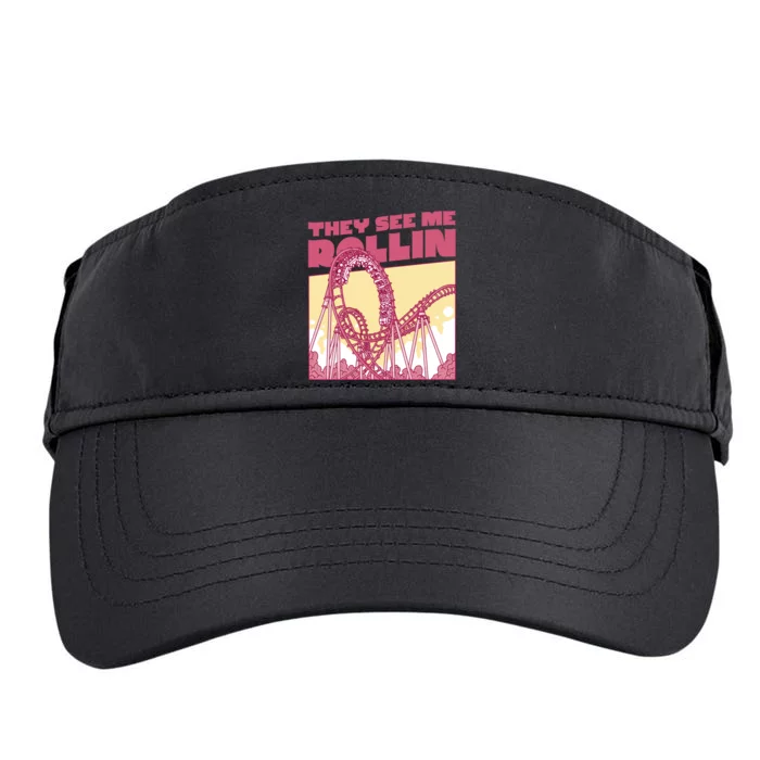 They See Me Rollin Funny Roller Coaster Adult Drive Performance Visor