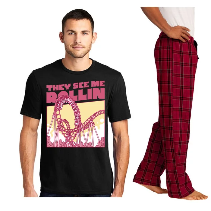 They See Me Rollin Funny Roller Coaster Pajama Set