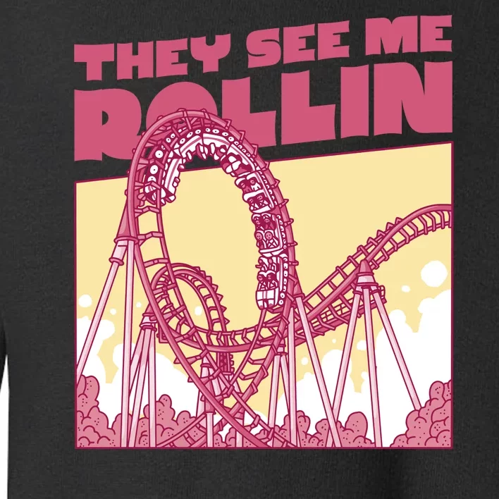 They See Me Rollin Funny Roller Coaster Toddler Sweatshirt