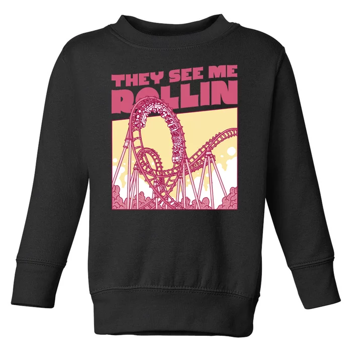 They See Me Rollin Funny Roller Coaster Toddler Sweatshirt