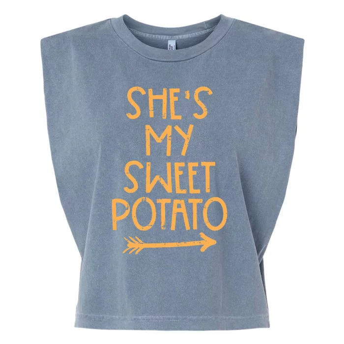 Thanksgiving Shes My Sweet Potato Matching Couple Fall Garment-Dyed Women's Muscle Tee