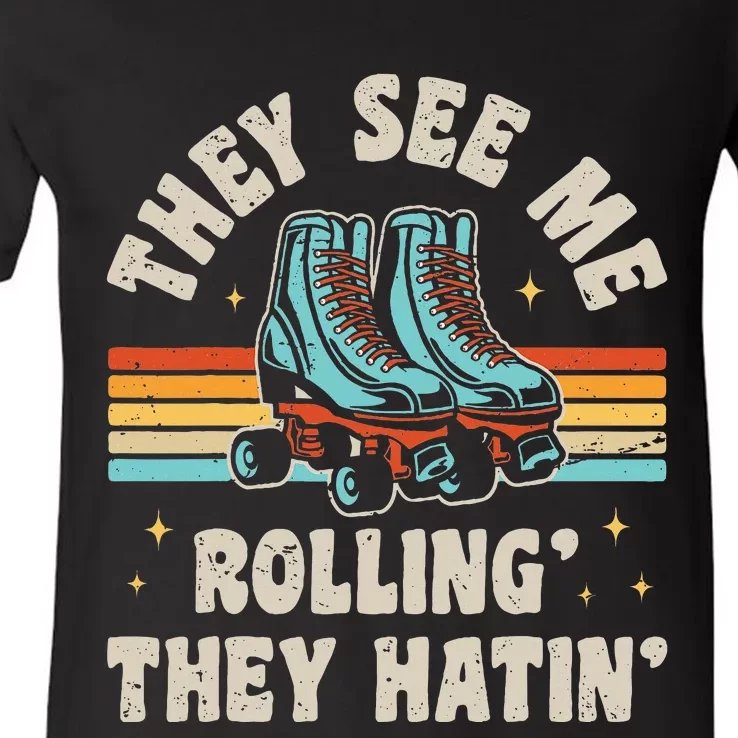 They See Me Rollin' They Hatin' Skater V-Neck T-Shirt