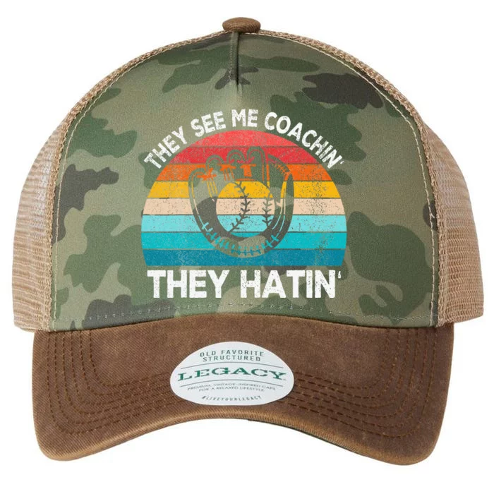 They See Me Coachin Softball Coach Softball Team Coach Legacy Tie Dye Trucker Hat