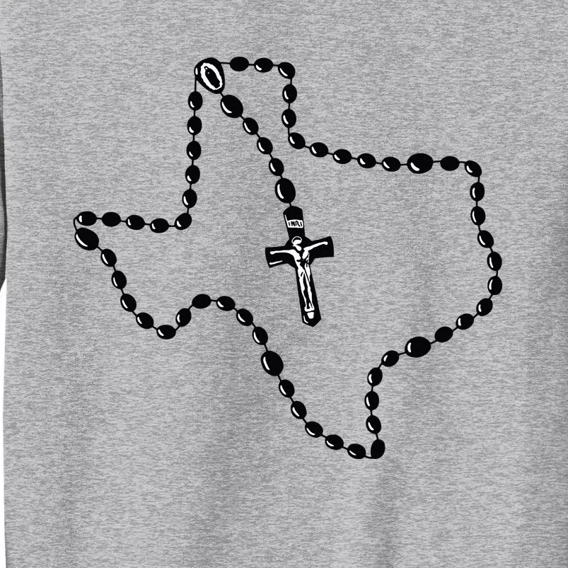 Texas State Map Catholic Rosary Tall Sweatshirt