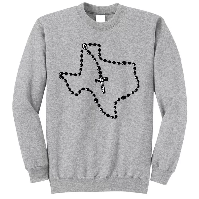 Texas State Map Catholic Rosary Tall Sweatshirt